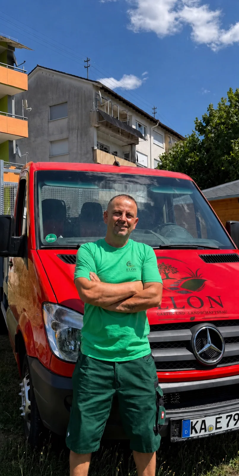 Sami Kllokoqi, Inhaber von ELON Garten- und Landschaftsbau
